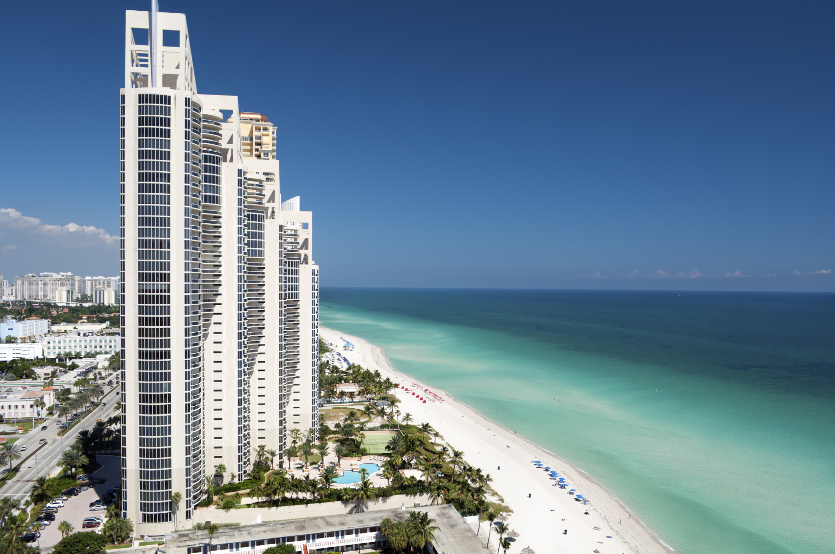 aerial view of the skyline of Sunny Isles Beach, Miami, Florida